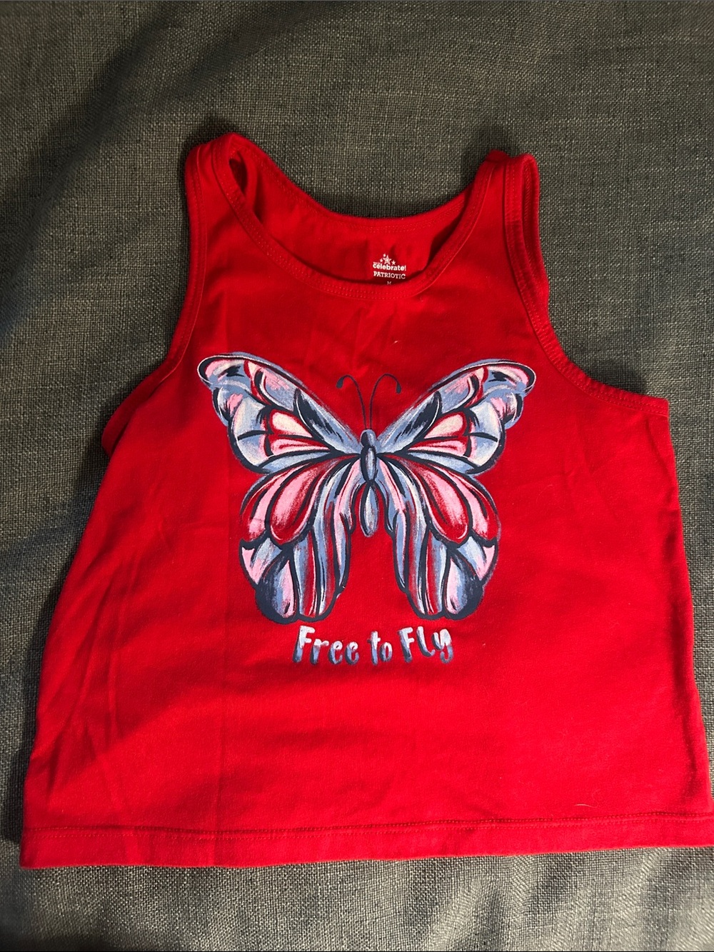 Girls' Red Butterfly Graphic Tank Top by Cherokee